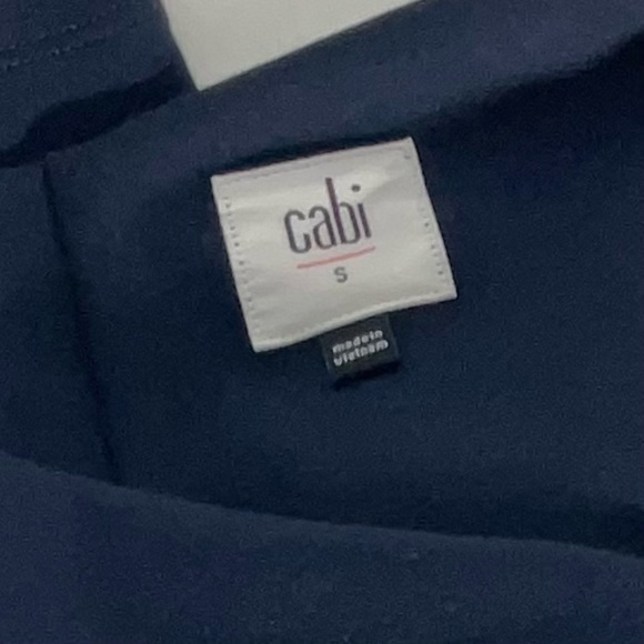 Cabi Contessa Long Sleeve Asymmetric Neckline Navy Built-In Shelf Bra Soft Sz SM - Picture 4 of 16